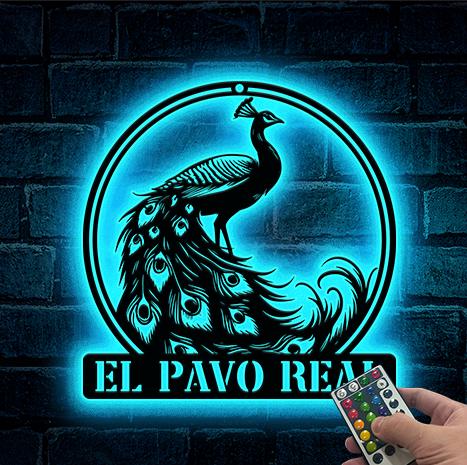 Peacock Metal Wall Art Led, Peacock Sign, Outdoor Patio Metal Sign, Metal Peacock, Outdoor and Garden Decor, Peacock Wall Sign Xmas Gifts