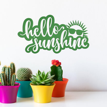 Hello Sunshine Sign, Outdoor Metal Summer Decor