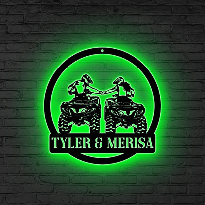 Custom Monster Truck Driver Metal Wall Art LED Lights, Personalized Fire Flame Off Road Vehicle Name Sign Man Cave Decor Off Road Vehicle