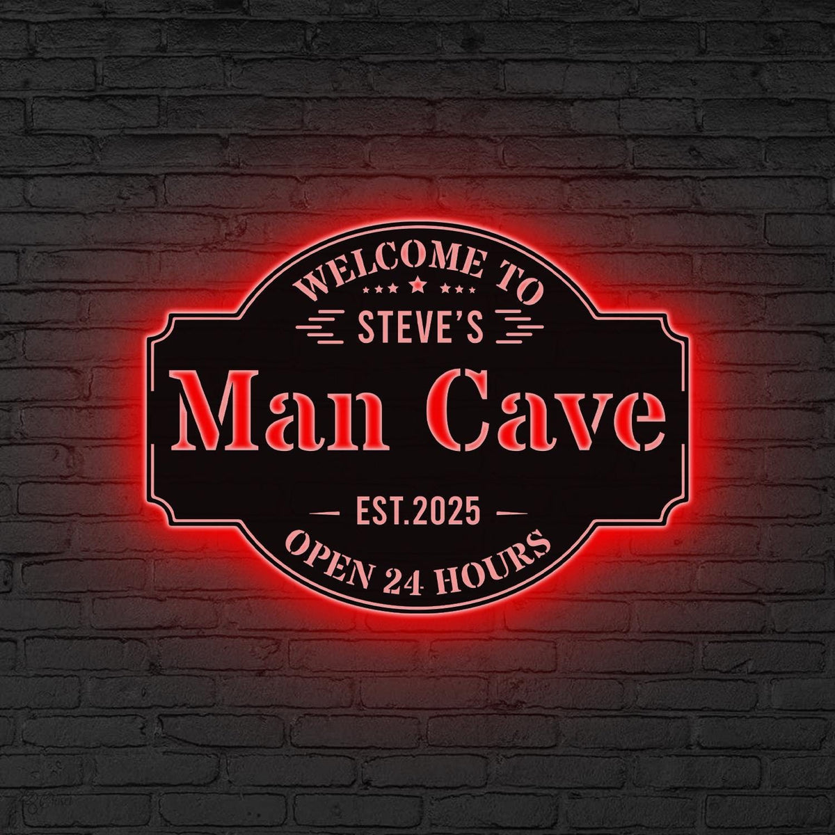 Custom Man Cave Metal Wall Decor LED Lights, Xmas Gift for Dad,Man Cave Decor,Boy Room Decor,Birthday Gift,Basement Bar Sign Home Bar Sign