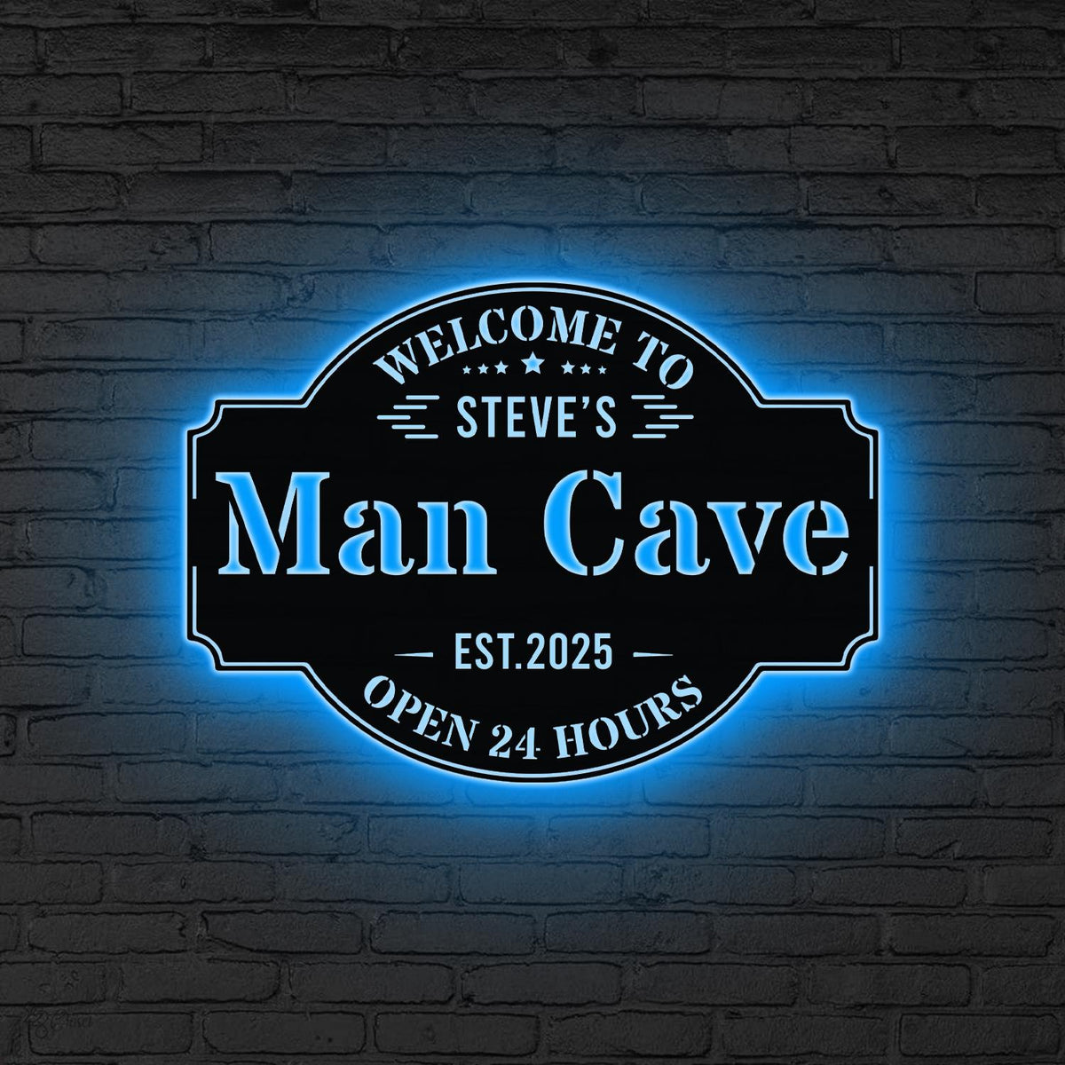 Custom Man Cave Metal Wall Decor LED Lights, Xmas Gift for Dad,Man Cave Decor,Boy Room Decor,Birthday Gift,Basement Bar Sign Home Bar Sign
