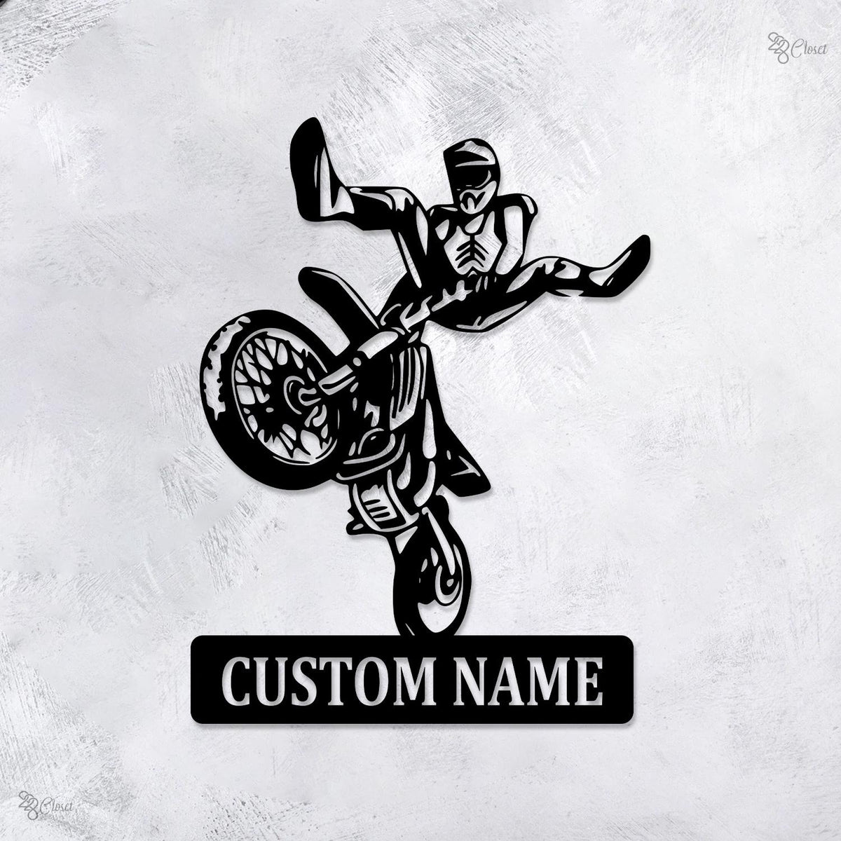 Custom Motocross Metal Sign LED, Biker Gifts, Dirt Bike Wall Art, Man Cave Decor, Personalized Biker Name Sign, Dad Gift