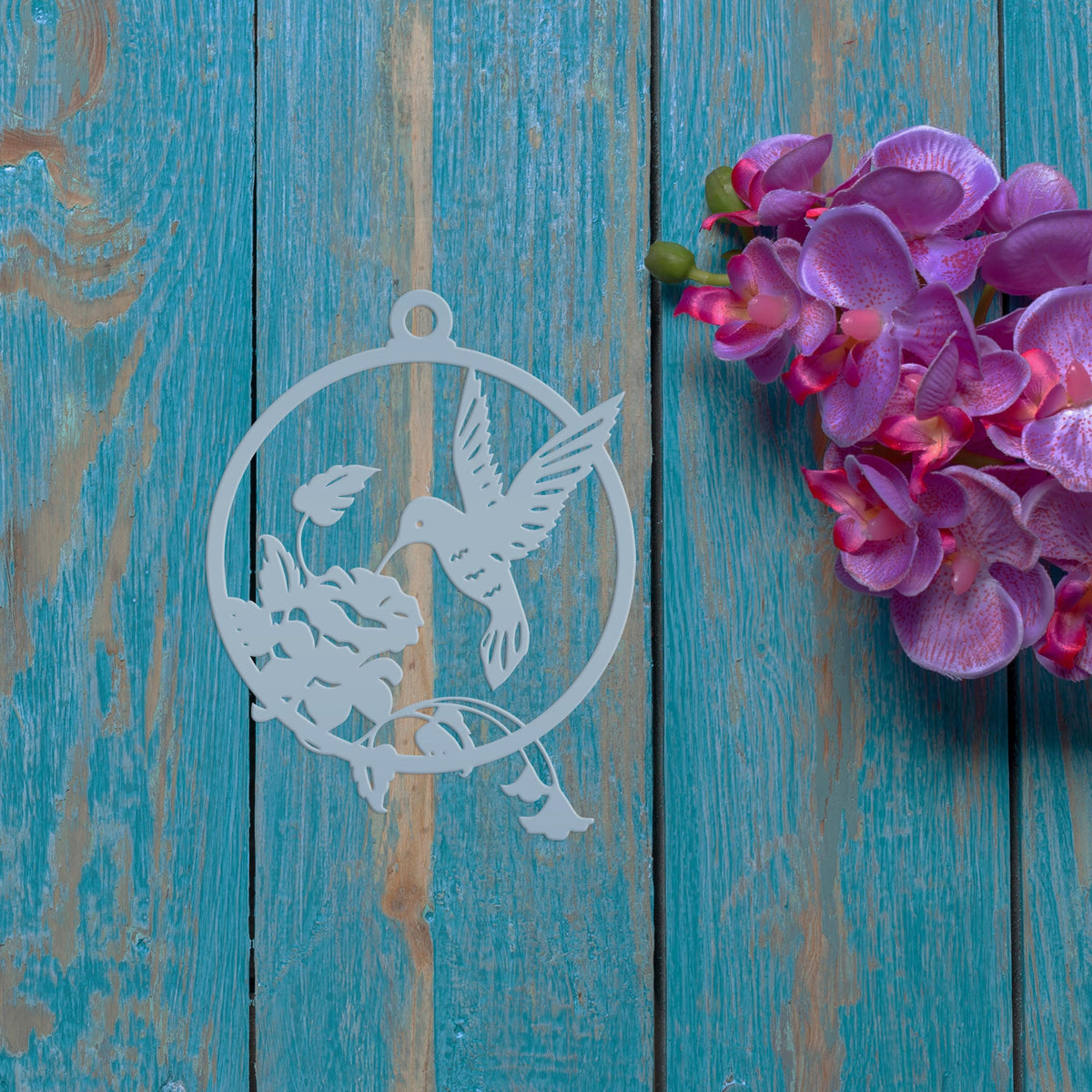 Metal Hummingbird 4 inch Rear View Mirror Ornament