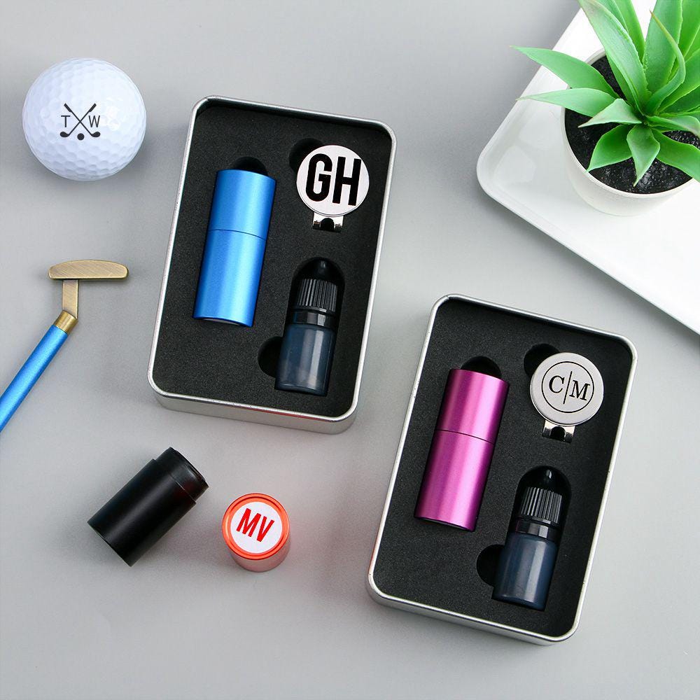 Personalized Golf Ball Stamp With Initials, Custom Monogram & Name Golf Stamp, Father's Day Gifts, Custom Golf Hat Clip Marking