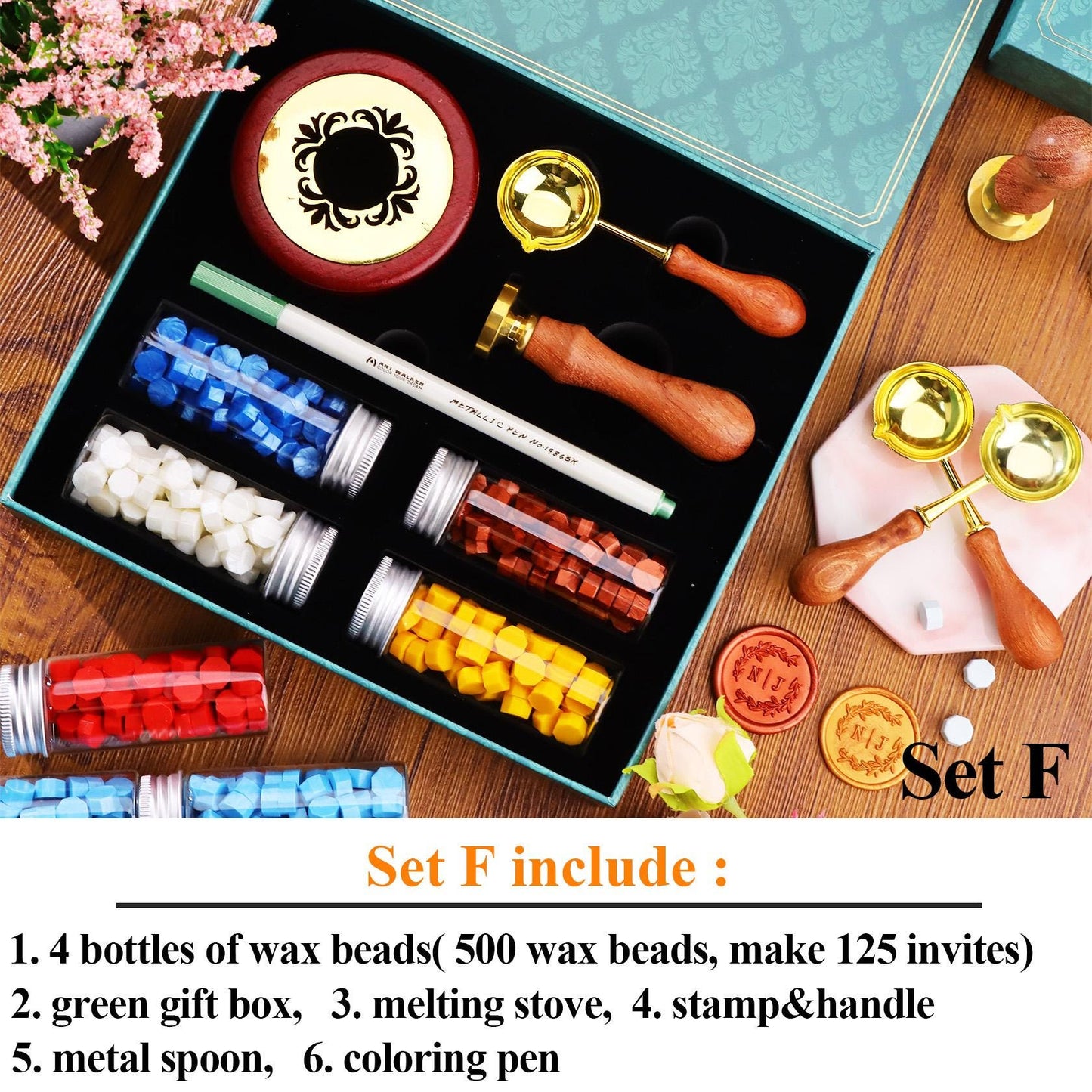 Custom wax seal stamp kit for wedding /gift , Personalized wax seal stamp kit for wedding , Custom wax stamp kit , Wax seal kit for gift