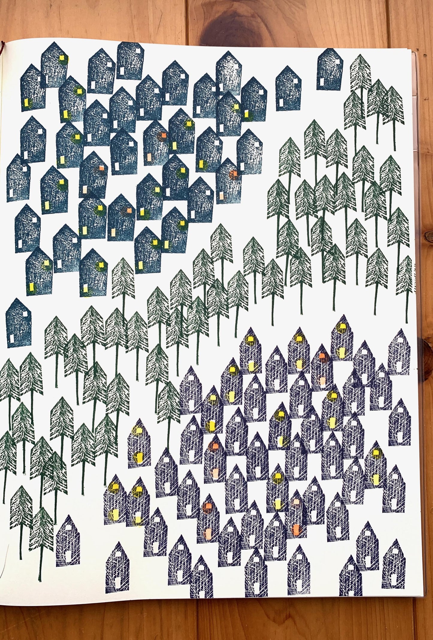 Fir Tree Forest Rubber Stamp | Hand Carved Stamp | Nature Inspired Design