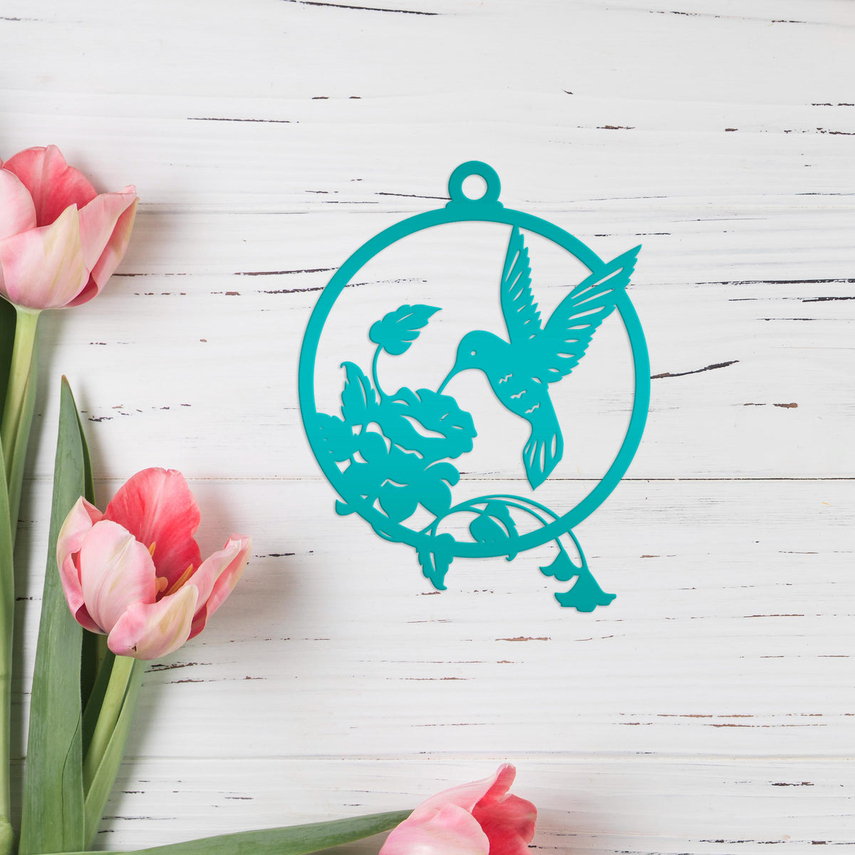 Metal Hummingbird 4 inch Rear View Mirror Ornament