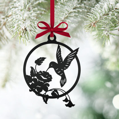 Metal Hummingbird 4 inch Rear View Mirror Ornament