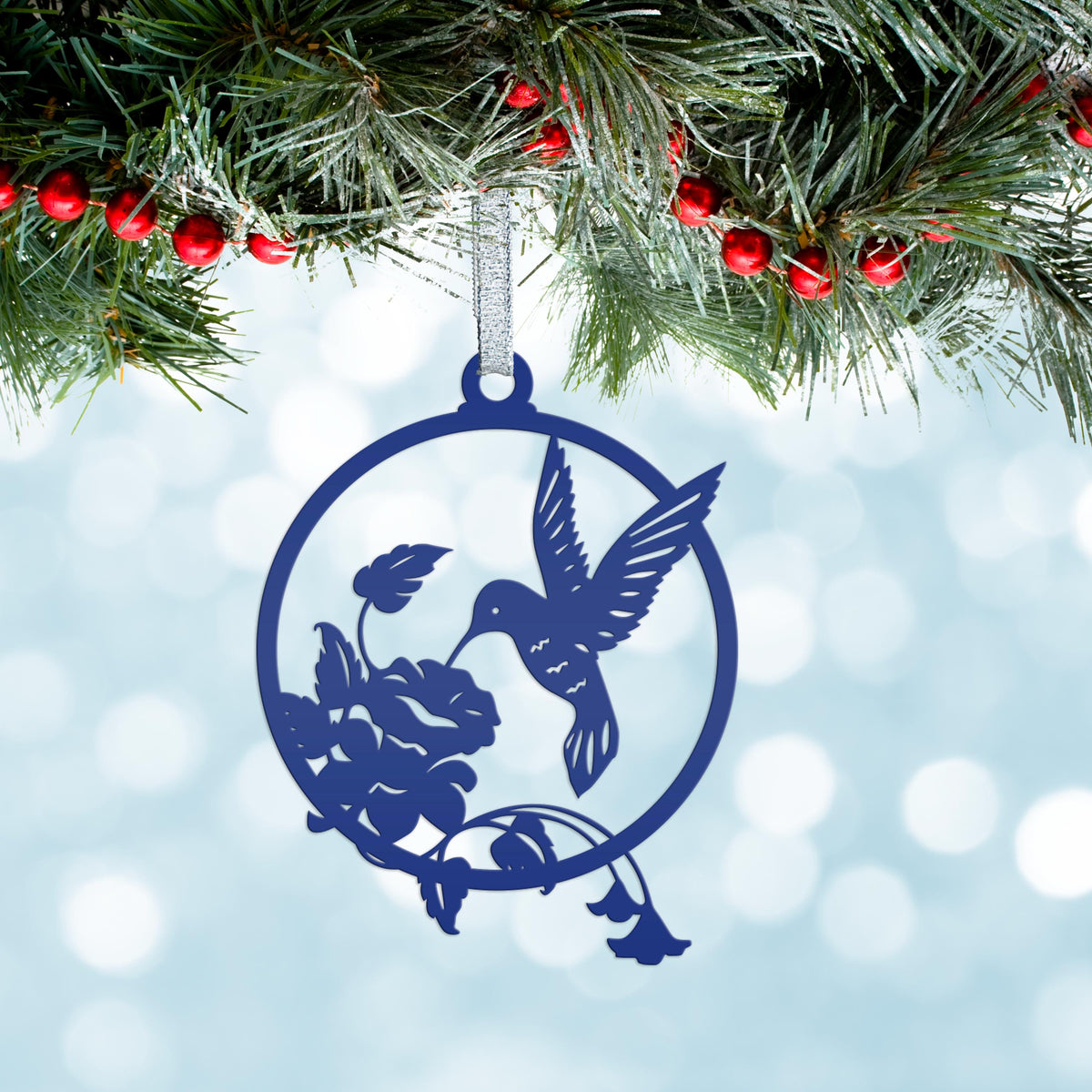 Metal Hummingbird 4 inch Rear View Mirror Ornament