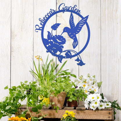 Personalized Gift For Mom, Custom Hummingbird Sign, Mother's Day Gift Idea, Customized Garden Sign