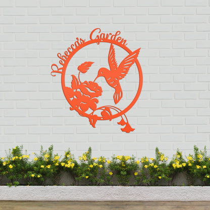 Personalized Gift For Mom, Custom Hummingbird Sign, Mother's Day Gift Idea, Customized Garden Sign