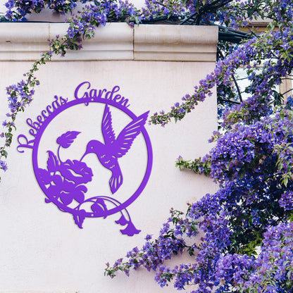 Personalized Gift For Mom, Custom Hummingbird Sign, Mother's Day Gift Idea, Customized Garden Sign