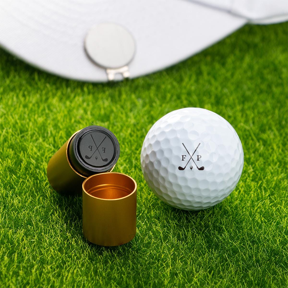 Personalized Golf Ball Stamp With Initials, Custom Monogram & Name Golf Stamp, Father's Day Gifts, Custom Golf Hat Clip Marking