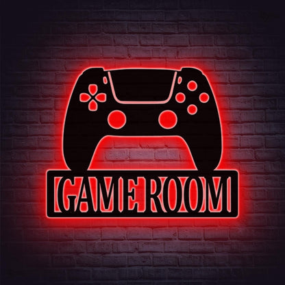 Custom Game Controller LED Sign, Personalized Game Controller Metal Sign, Game Room Decor, Man Cave Decor, Game Zone Sign, Gamer Gift Boy