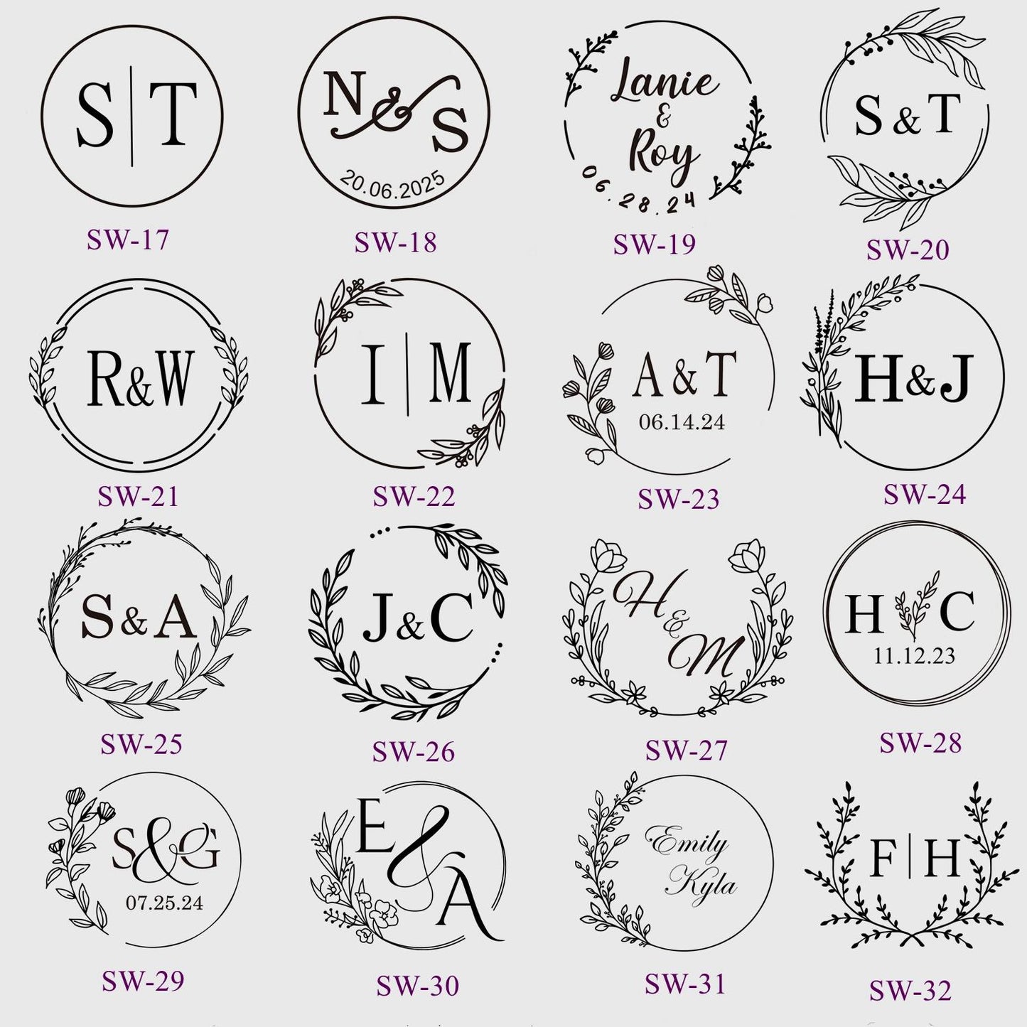 Personalized Wedding Invitation Wax Seals, Custom Self-Adhesive Wedding Wax Seal Stickers