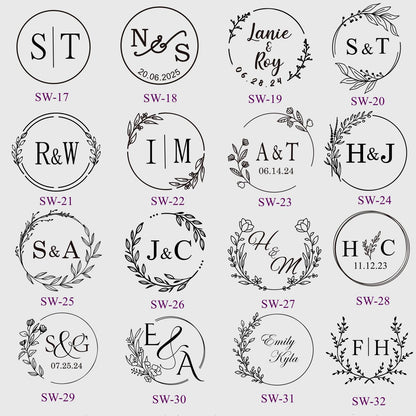 Personalized Wedding Invitation Wax Seals, Custom Self-Adhesive Wedding Wax Seal Stickers