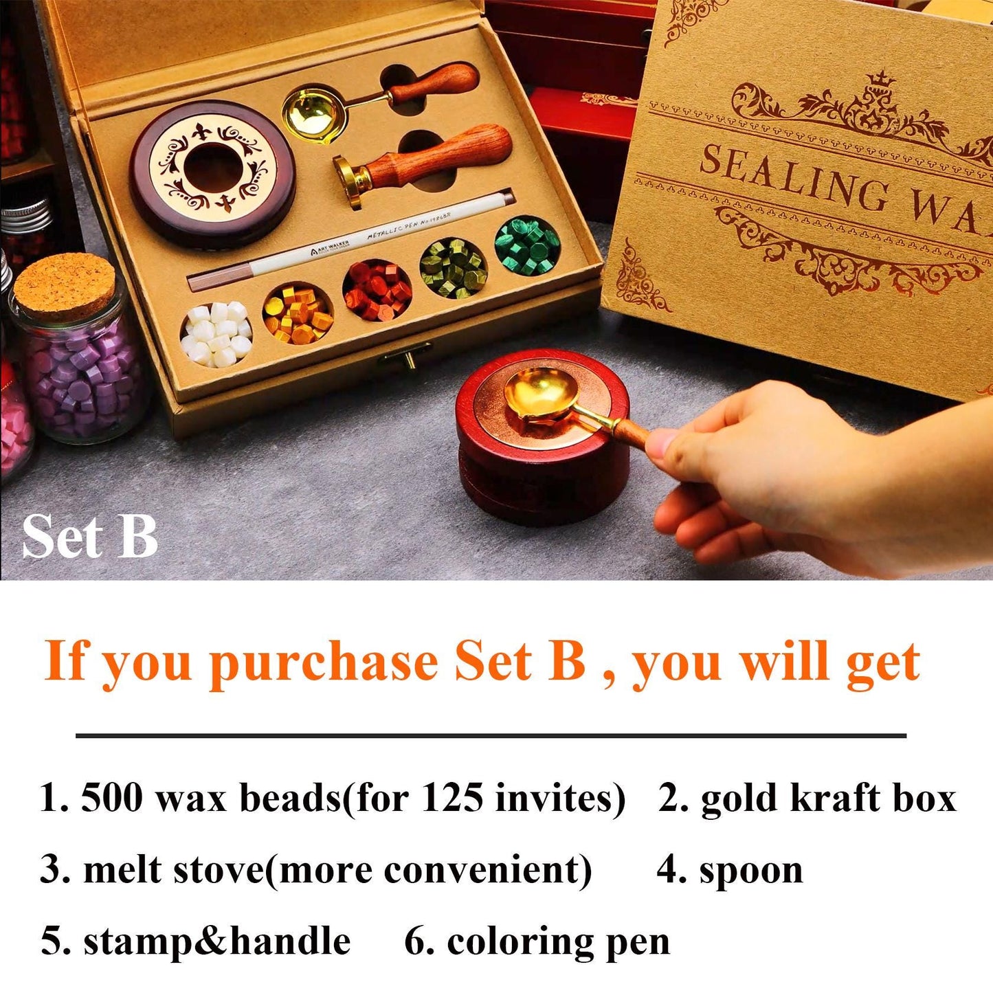 Custom wax seal stamp kit for wedding /gift , Personalized wax seal stamp kit for wedding , Custom wax stamp kit , Wax seal kit for gift