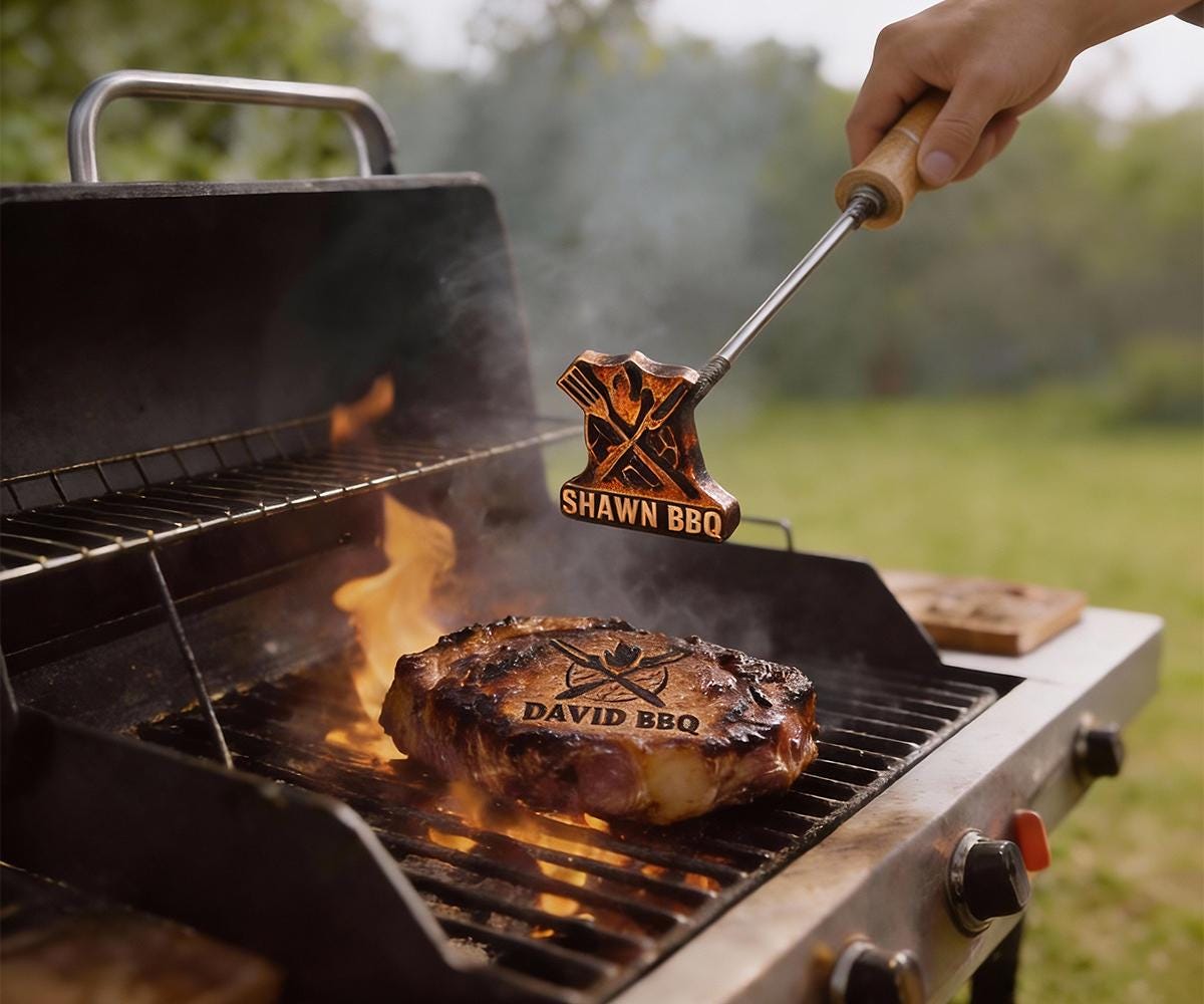 2-5 cm Branding Iron for Food and Meat, Hamburger Branding Iron.