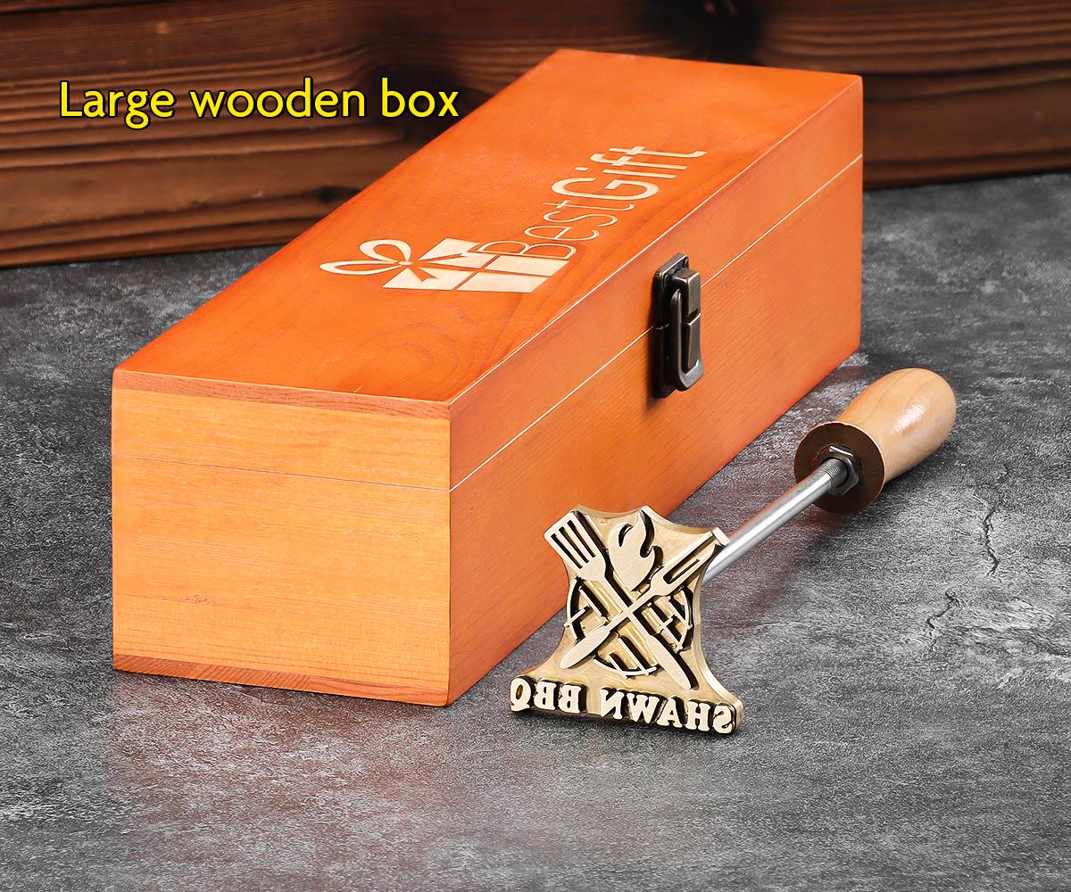 2-10 cm Custom Branding Hamburger/Steak Stamper, with optional elegant wooden box.