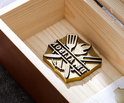 2-10 cm Custom Branding Hamburger/Steak Stamper, with optional elegant wooden box.