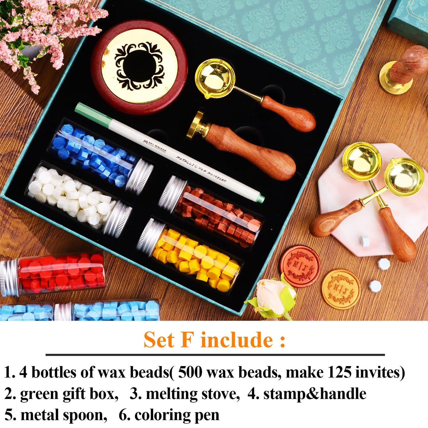 Custom wax seal stamp kit for wedding , Custom wax seal kit , Initial wax seal stamp kit , Custom wax stamp kit , Logo wax seal stamp custom