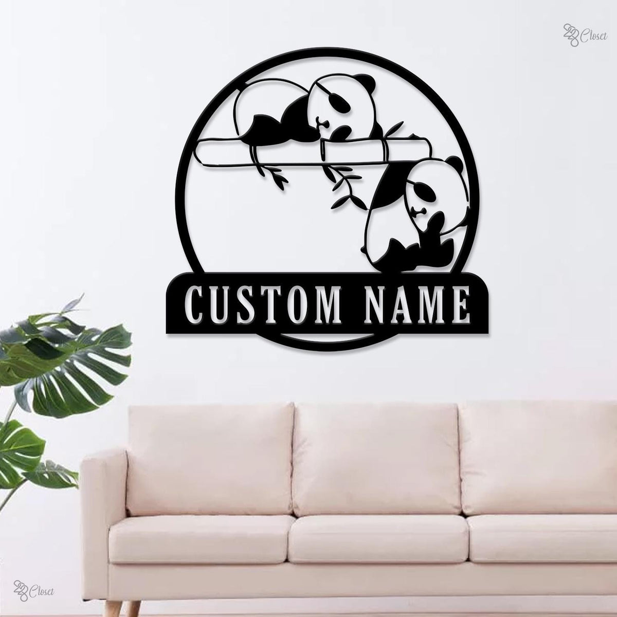Personalized Metal Panda Name Sign,Custom Panda Metal Wall Art, Bedroom Decor, Kid Nursery Decor, Panda Lover Gift, Dad Gift
