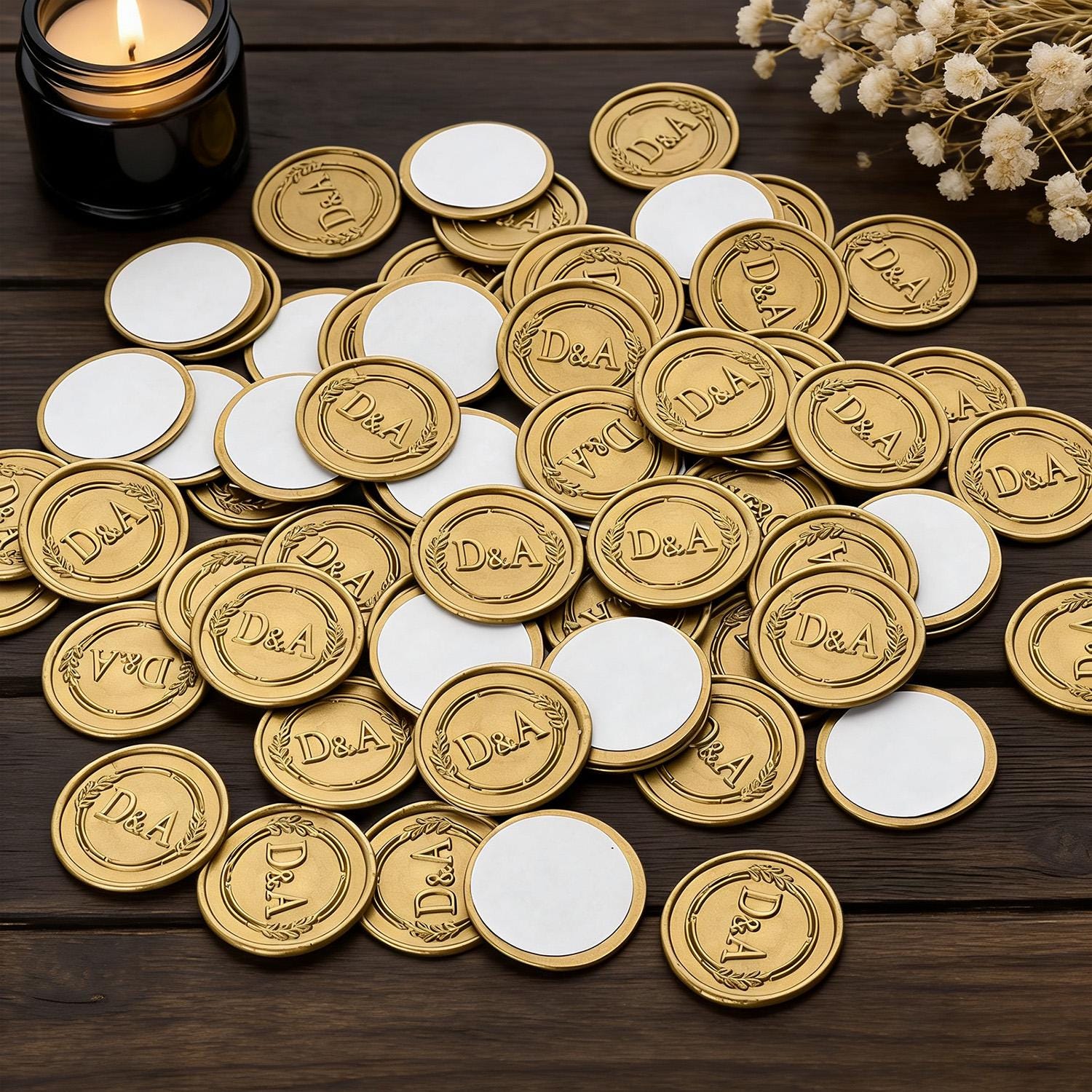 Custom Initial Stickers, Wedding Invitation Wax Seals, Custom Wax Seal Logo Stickers, Wax Seal Stickers, Self-Adhesive Stickers