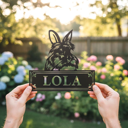 Personalised Custom Bunny Metal Sign: Custom Rabbit Name Plate, Up to 9 Breeds
