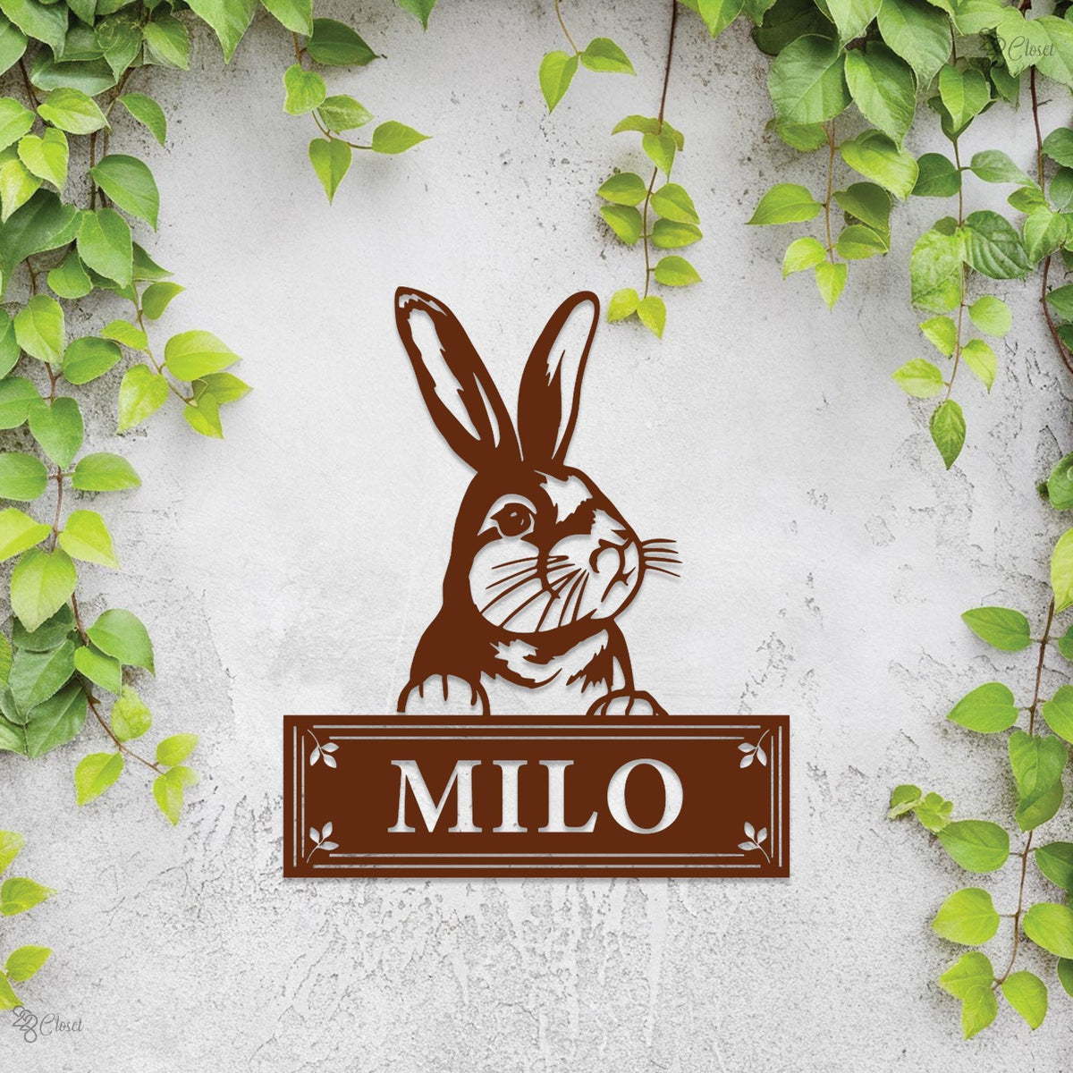 Personalised Custom Bunny Metal Sign: Custom Rabbit Name Plate, Up to 9 Breeds