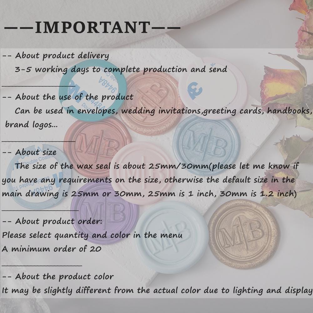 Custom Initial Stickers, Wedding Invitation Wax Seals, Custom Wax Seal Logo Stickers, Wax Seal Stickers, Self-Adhesive Stickers