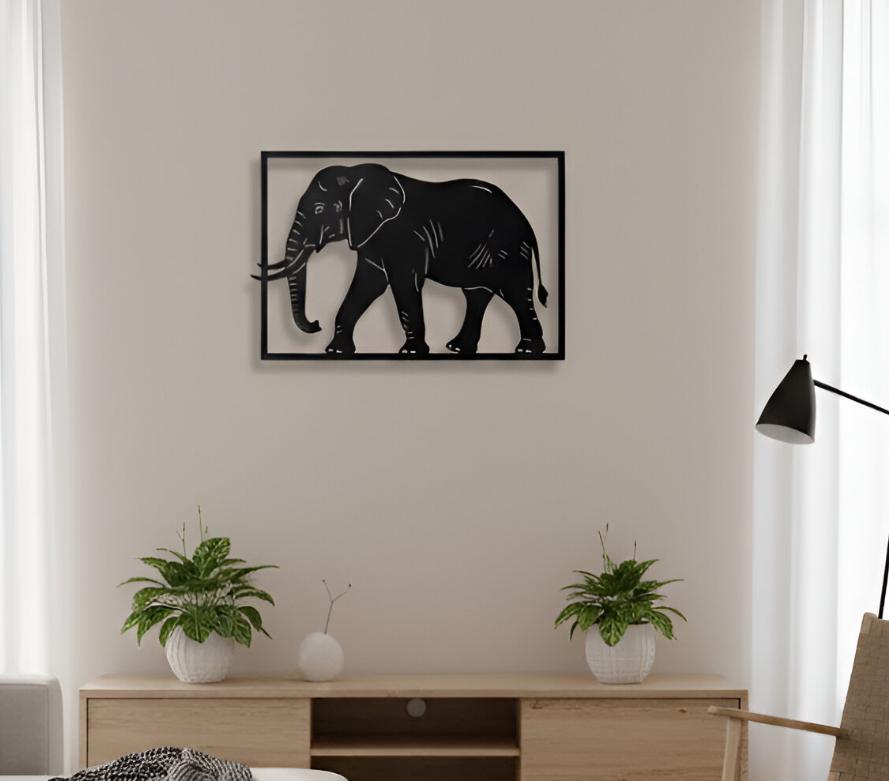 Metal Elephant Wall Art: Nature Wall Art Large Elephant Decor Safari Wildlife
