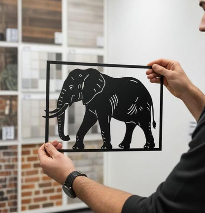 Metal Elephant Wall Art: Nature Wall Art Large Elephant Decor Safari Wildlife