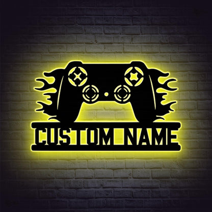 Custom Game Controller LED Sign, Personalized Game Controller Metal Sign, Game Room Decor, Man Cave Decor, Game Zone Sign, Gamer Gift Boy