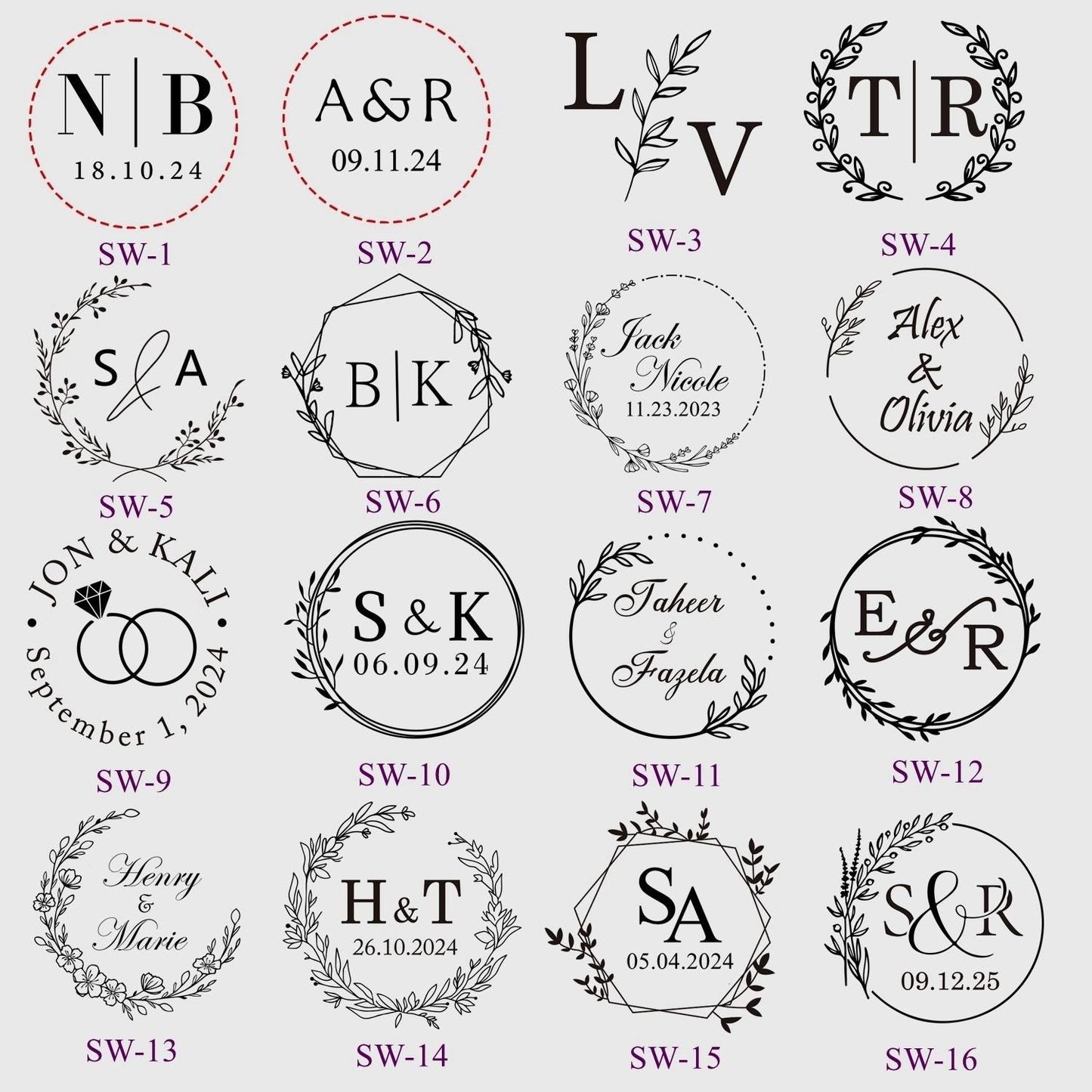 Personalized Wedding Invitation Wax Seals, Custom Self-Adhesive Wedding Wax Seal Stickers