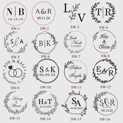 Personalized Wedding Invitation Wax Seals, Custom Self-Adhesive Wedding Wax Seal Stickers