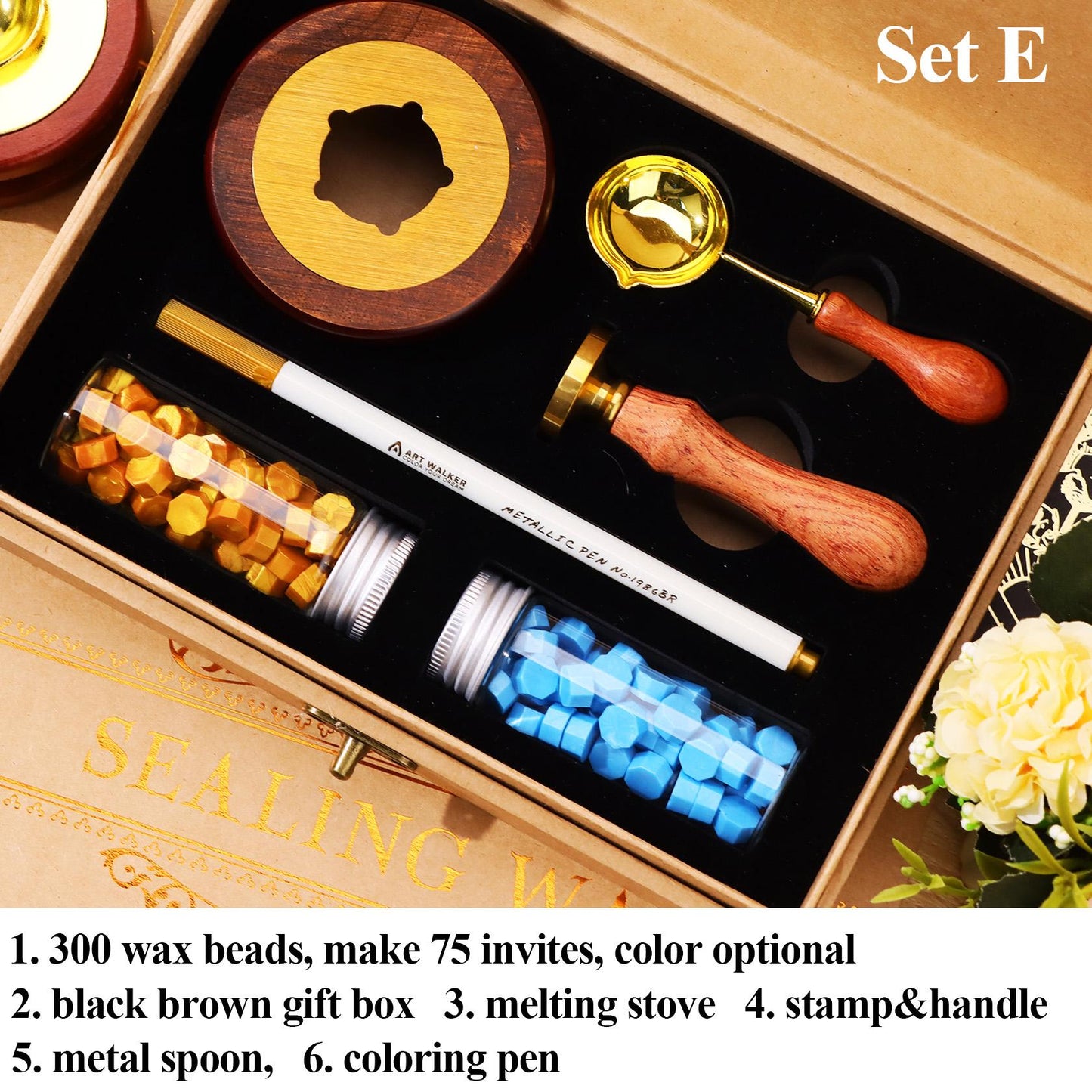 Custom Wax Seal Stamp Kit, Custom Monogram Initial Wax Seal Stamp Kit, Personalized Letter Wax Stamp Seal Kit, Customized Wax Seal Kit