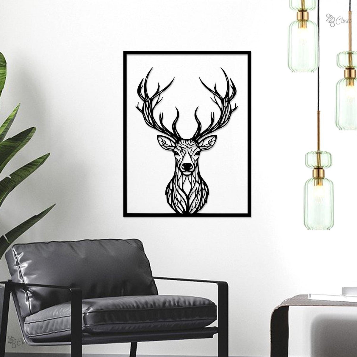 Metal Deer Wall Art Set Of 3 Tree Branch Forest Deer Silhouette Wall Decor Nature Home Decor