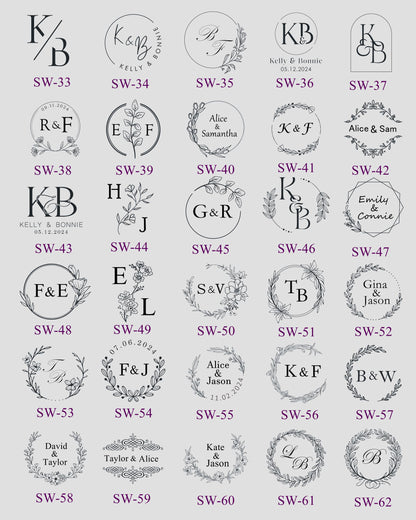 Custom Wedding Invitation Self-Adhesive Wax Seals, Personalized Wax Seal Stickers, Wedding Invitation