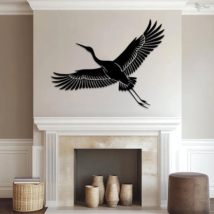 Metal Flying Cranes Wall Art Heron Metal Wall Decor Set of 4 Birds Decor