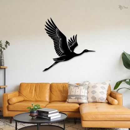 Metal Flying Cranes Wall Art Heron Metal Wall Decor Set of 4 Birds Decor