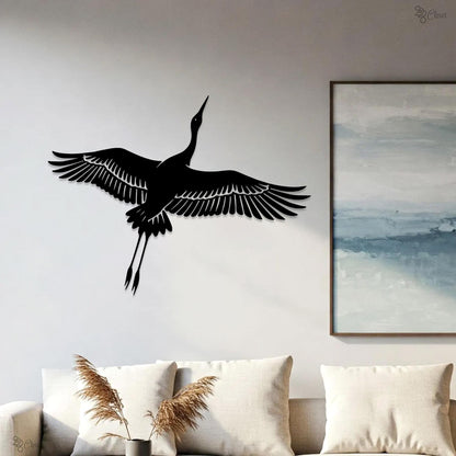 Metal Flying Cranes Wall Art Heron Metal Wall Decor Set of 4 Birds Decor