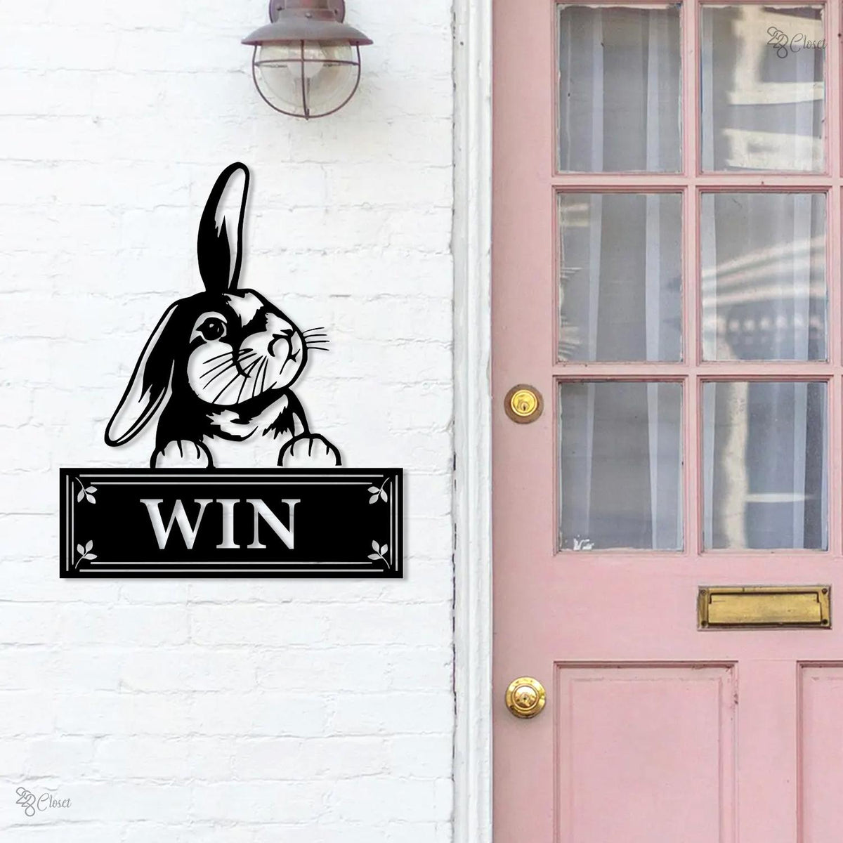 Personalised Custom Bunny Metal Sign: Custom Rabbit Name Plate, Up to 9 Breeds