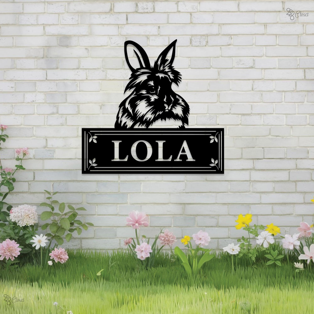 Personalised Custom Bunny Metal Sign: Custom Rabbit Name Plate, Up to 9 Breeds