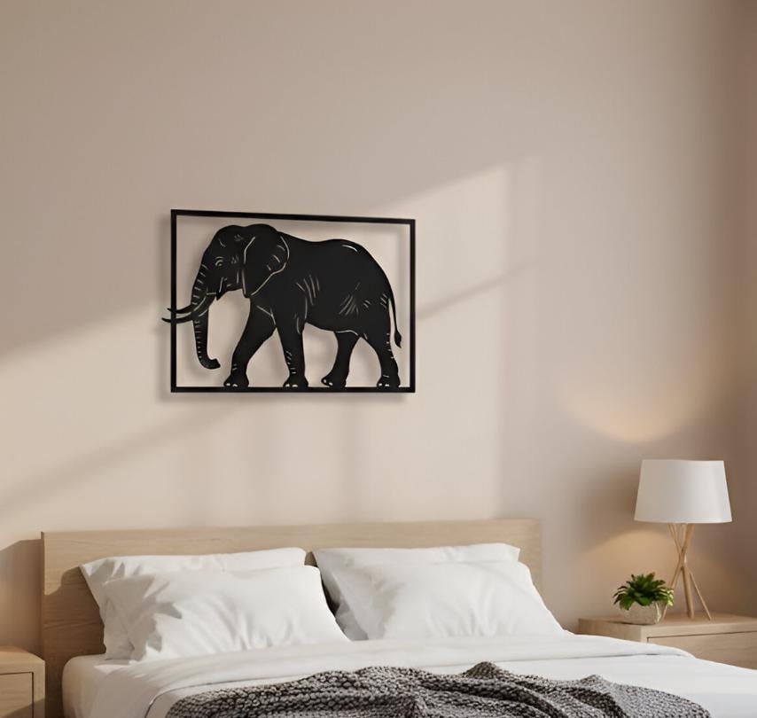 Metal Elephant Wall Art: Nature Wall Art Large Elephant Decor Safari Wildlife