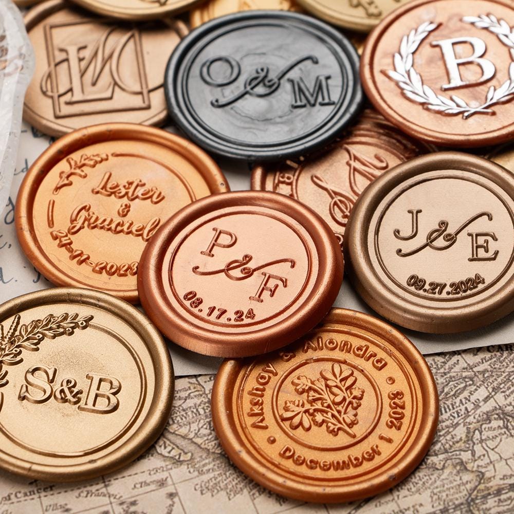 Custom Wax Sela Stickers: Personalized Wedding Invitation Wax Seals