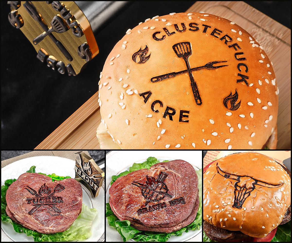 Branding Iron for Burgers Personalized , Custom Meat Branding Iron For Food.