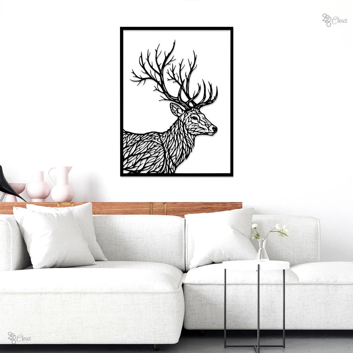 Metal Deer Wall Art Set Of 3 Tree Branch Forest Deer Silhouette Wall Decor Nature Home Decor