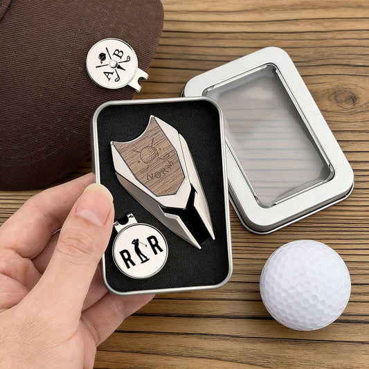 Golf Hat Clip and Ball Marker Set Custom, Custom Golf Divot Repair Tool, Personalized Golf Divot Repair Tool, Custom Text Golf Accessory