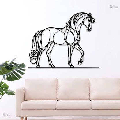 Personalized Horse Wall Art, Custom Horse Line Art Minimalist Decor Equestrian Gift