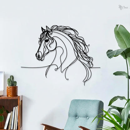 Personalized Horse Wall Art, Custom Horse Line Art Minimalist Decor Equestrian Gift